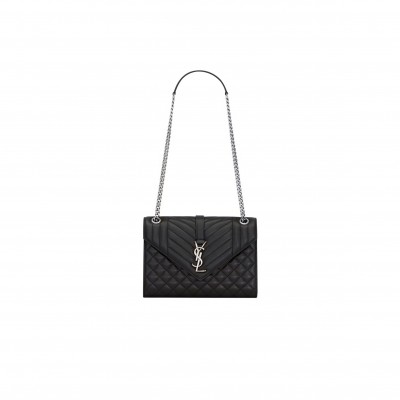 YSL ENVELOPE MEDIUM IN MATELASSÉ LAMBSKIN 600185BOW921000 (24*17.5*6cm)